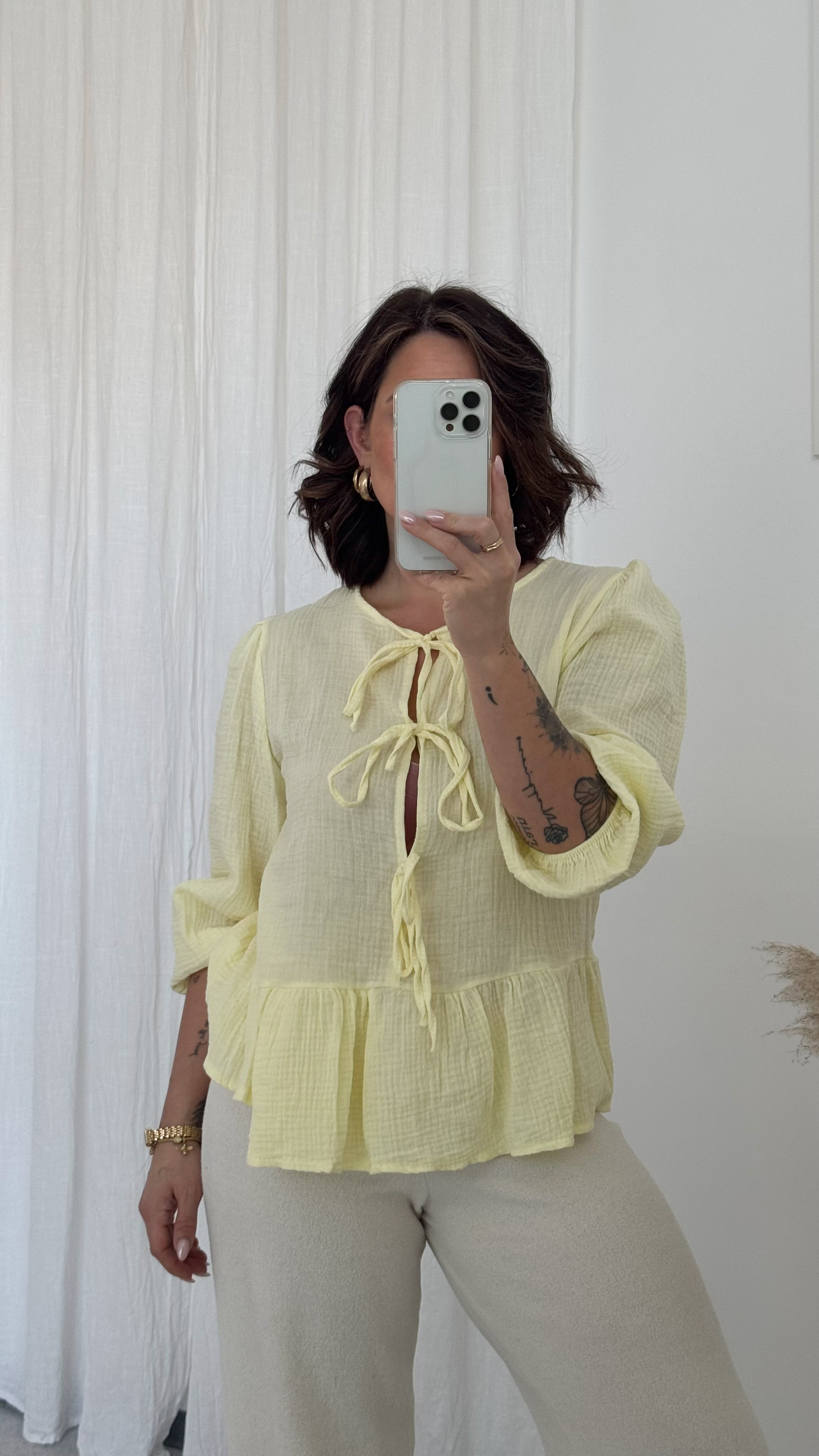 Musselinbluse 'Butteryellow'