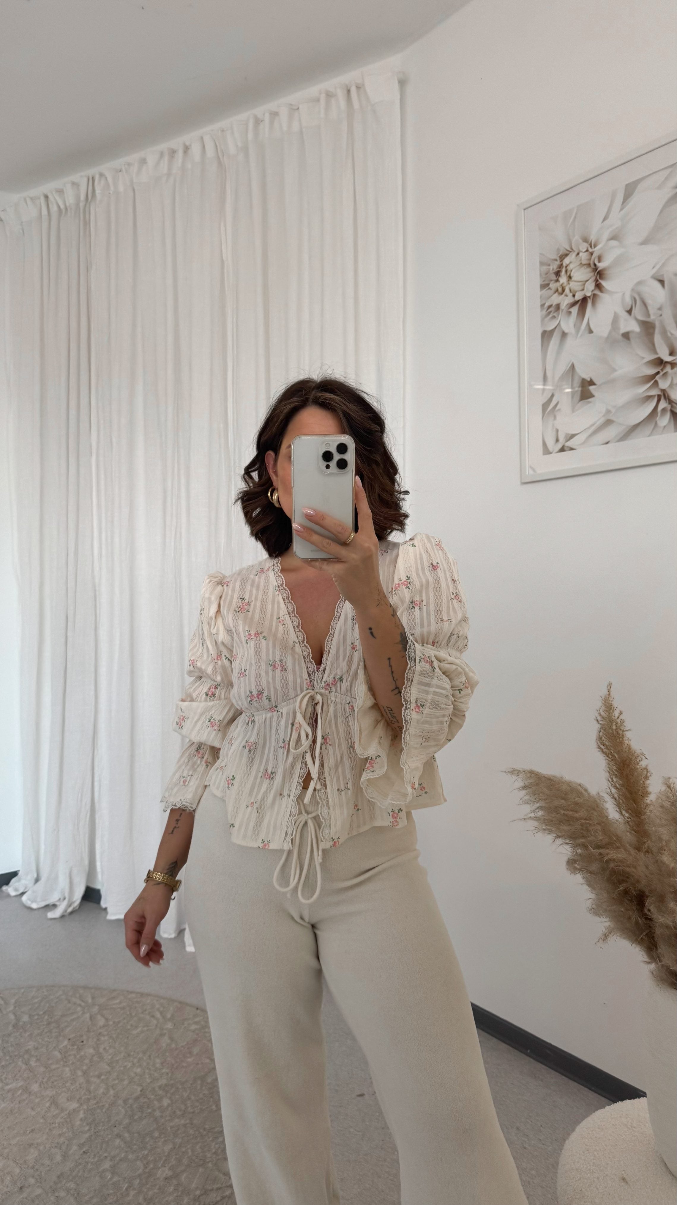 Bluse 'Blumi' beige