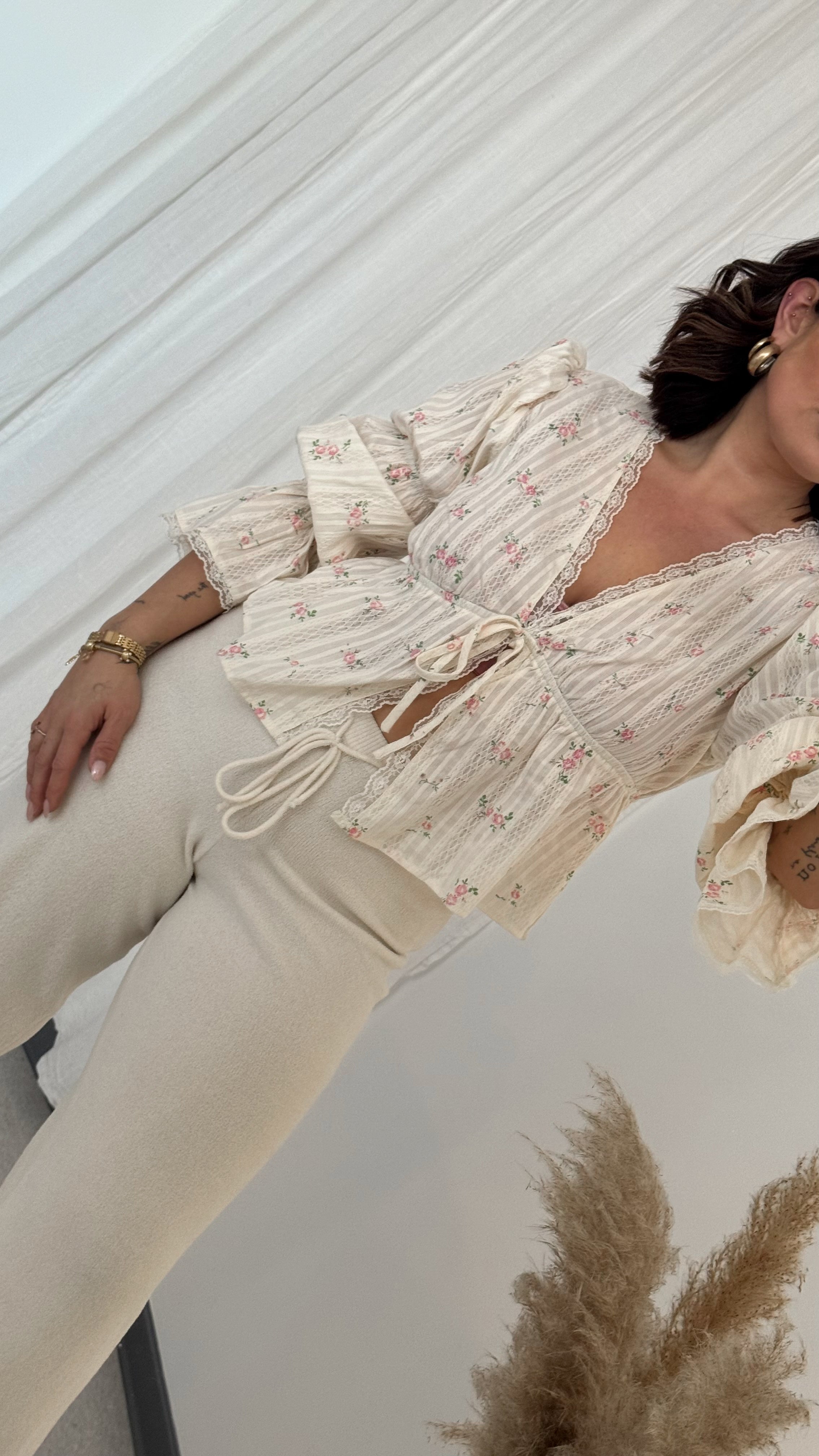 Bluse 'Blumi' beige