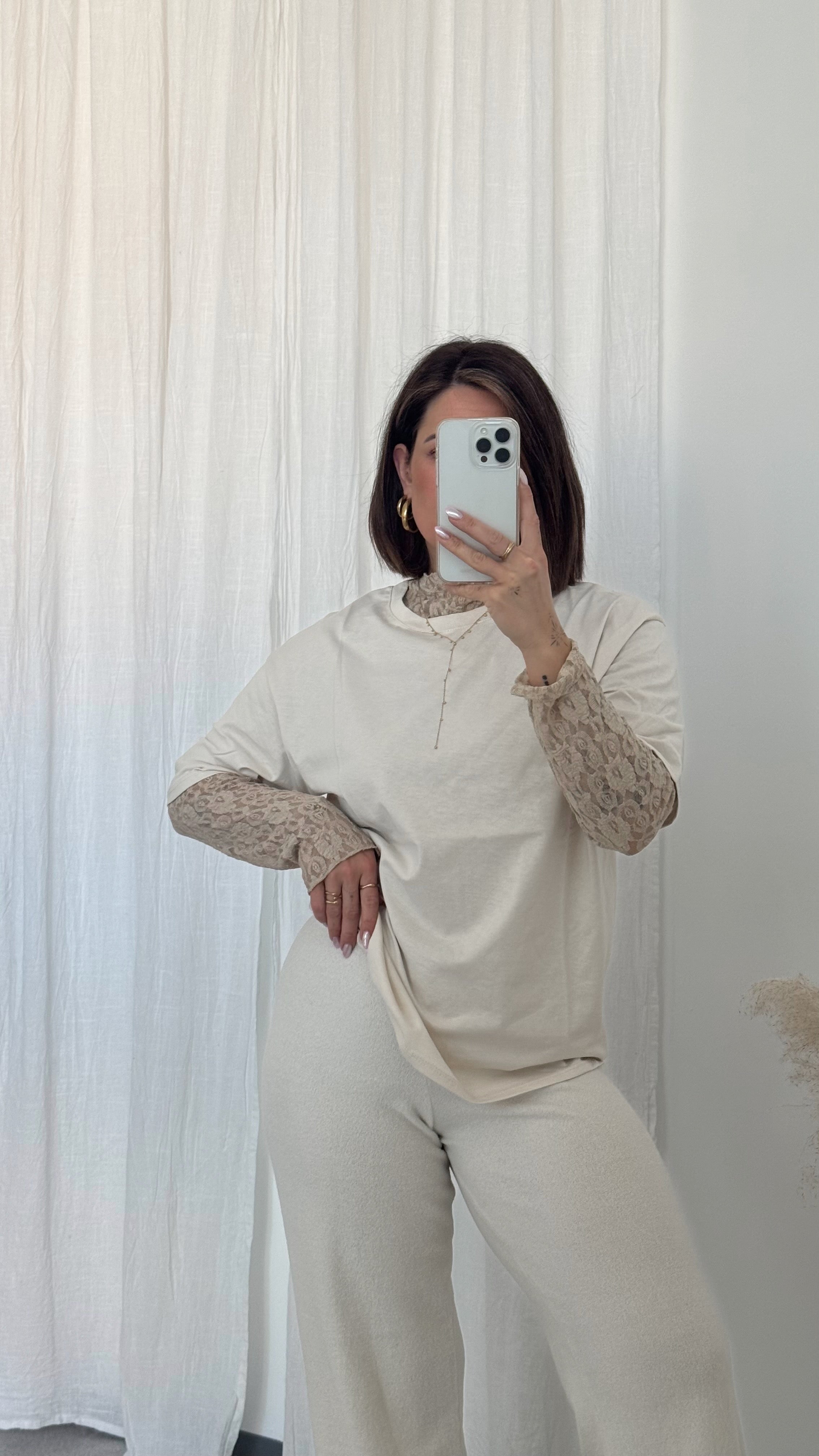 Oversize Basic Shirt 'Base' Beige