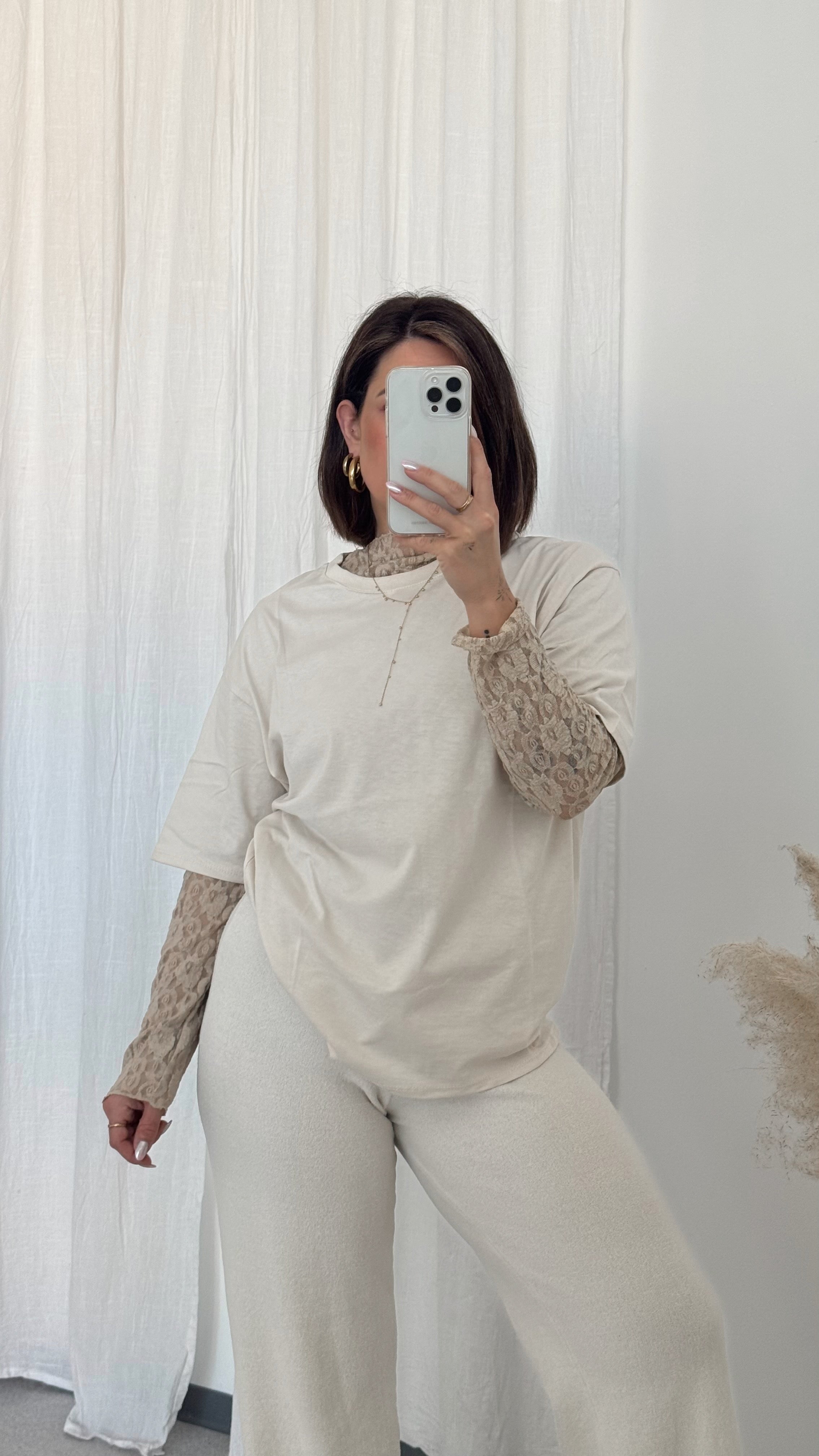 Oversize Basic Shirt 'Base' Beige
