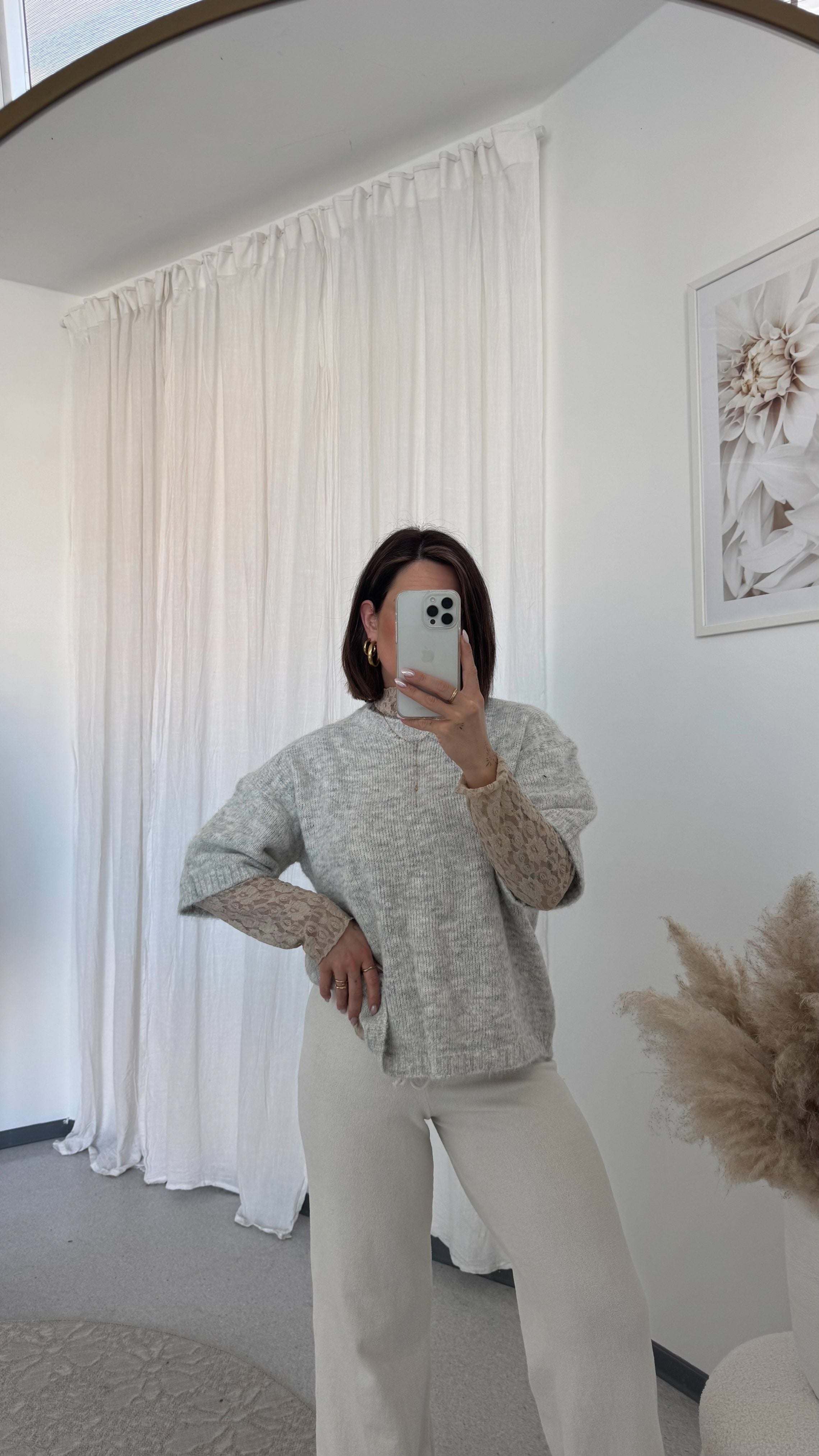 Wollpullover '3/4tli' Grey