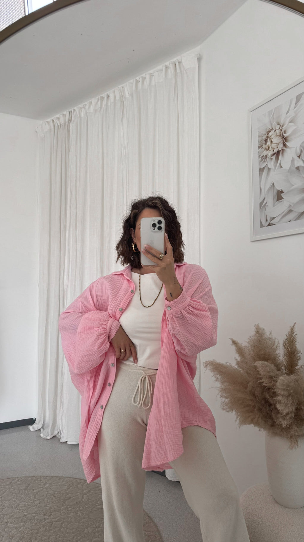 Lange Musselinbluse